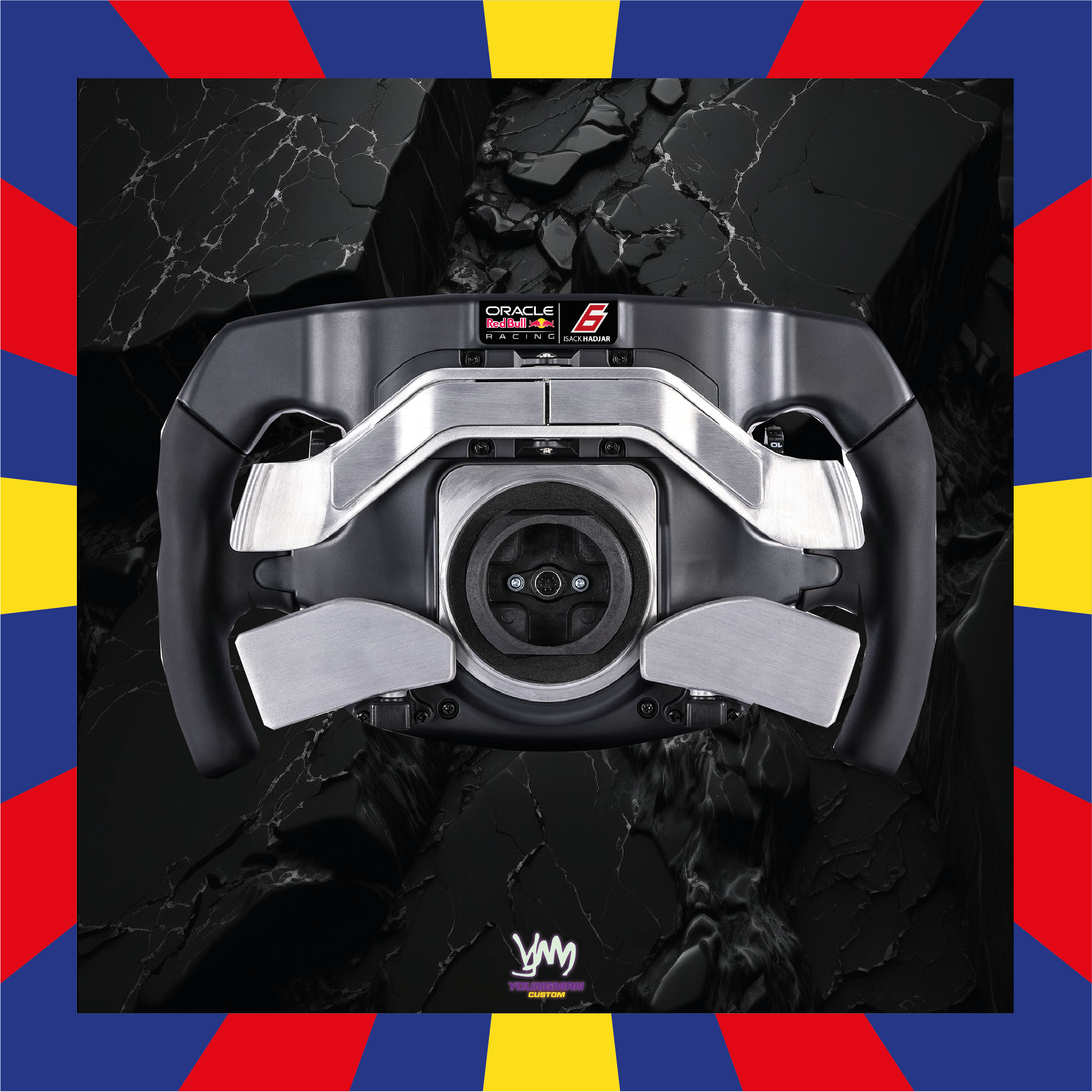 Autocollant pour l'arrière du volant Thrustmaster SF1000 - RedBull Racing Verstappen / Hadjar