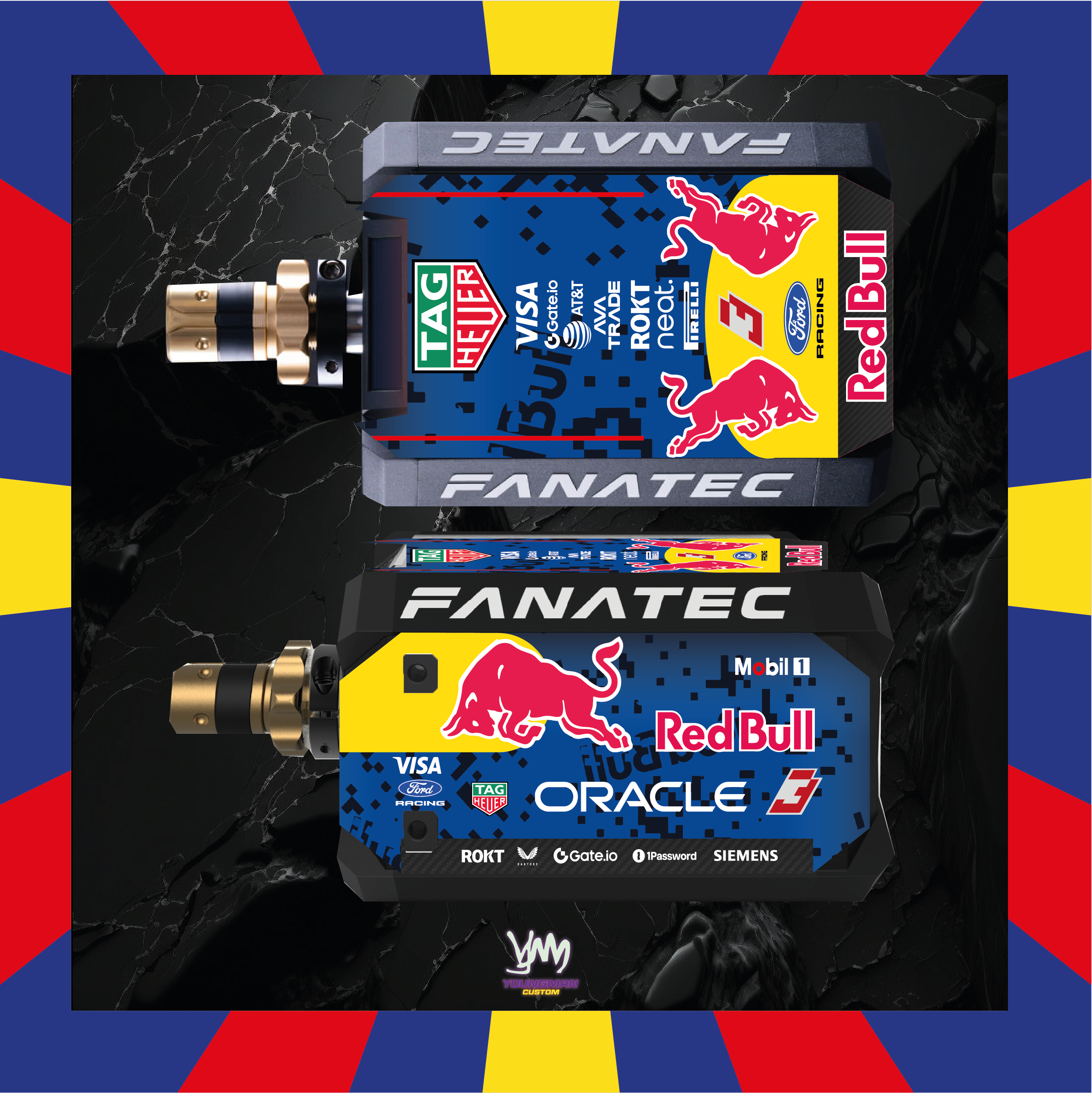 Stickers pour base moteur volant Fanatec DD1 ou DD2 - Red Bull Ford Racing 2026