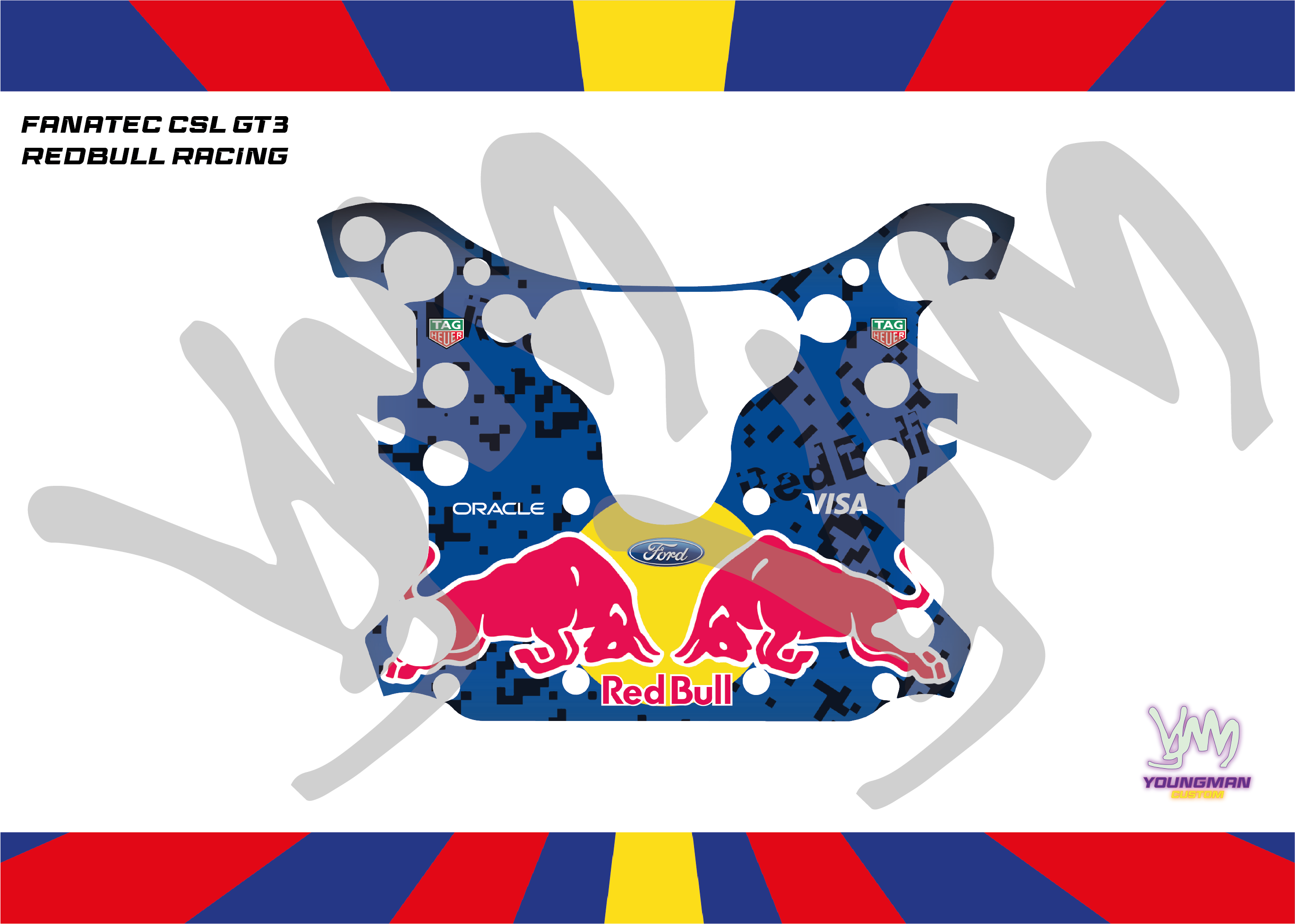 Red Bull Racing F1 sticker for Fanatec CSL GT3 / CSL McLaren GT3 complete steering wheel