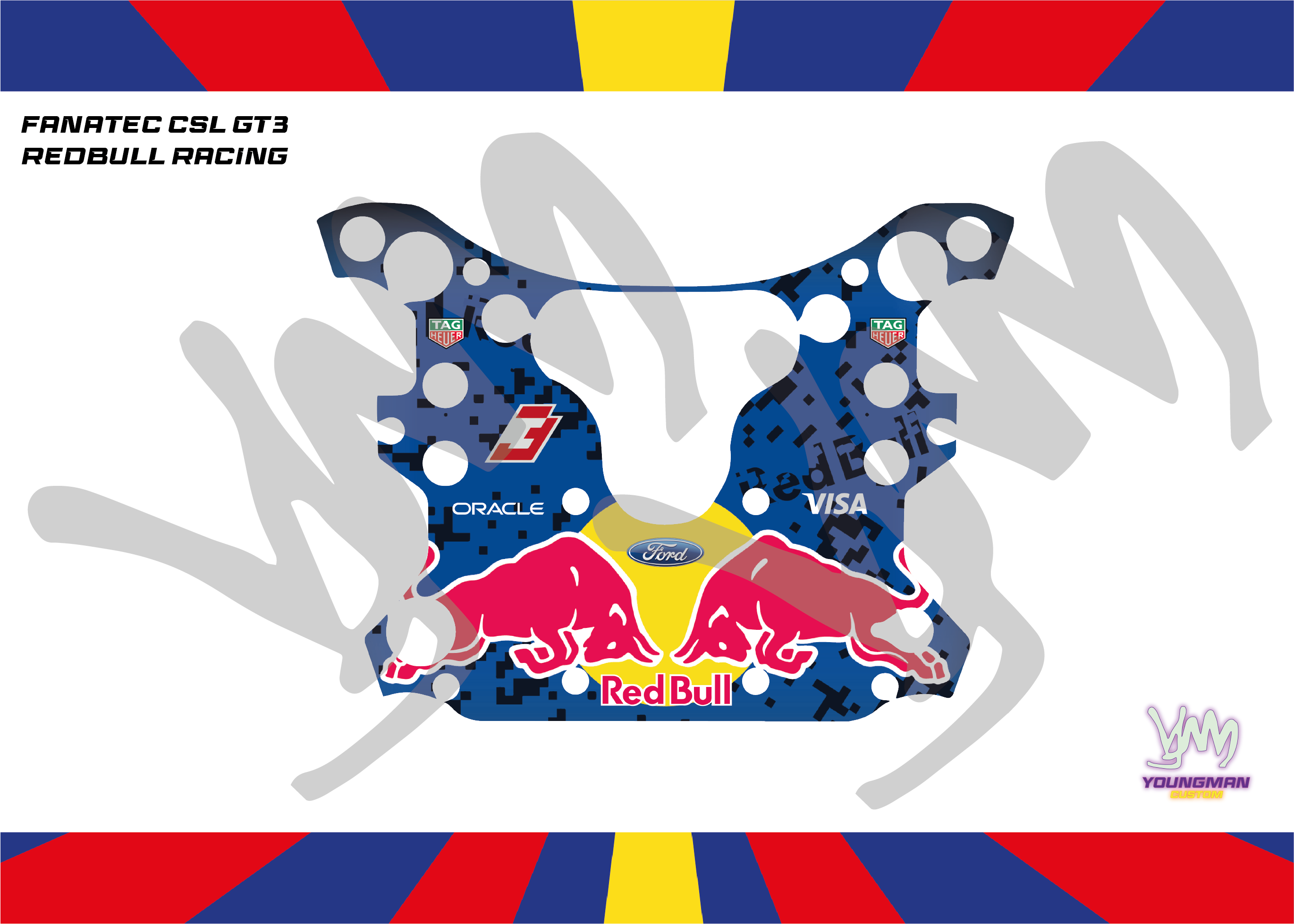 Autocollant Red Bull Racing F1 pour volant complet Fanatec CSL GT3 / CSL McLaren GT3