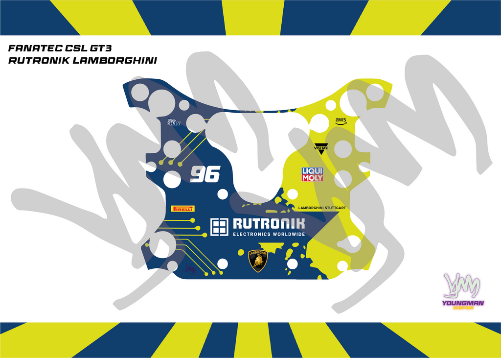 Autocollant Rutronik Racing pour volant complet Fanatec CSL GT3 / CSL McLaren GT3