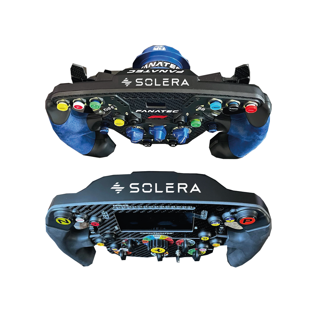 Solera sticker for the top of a SIM racing steering wheel