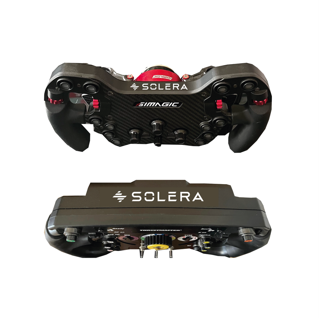 Solera sticker for the top of a SIM racing steering wheel