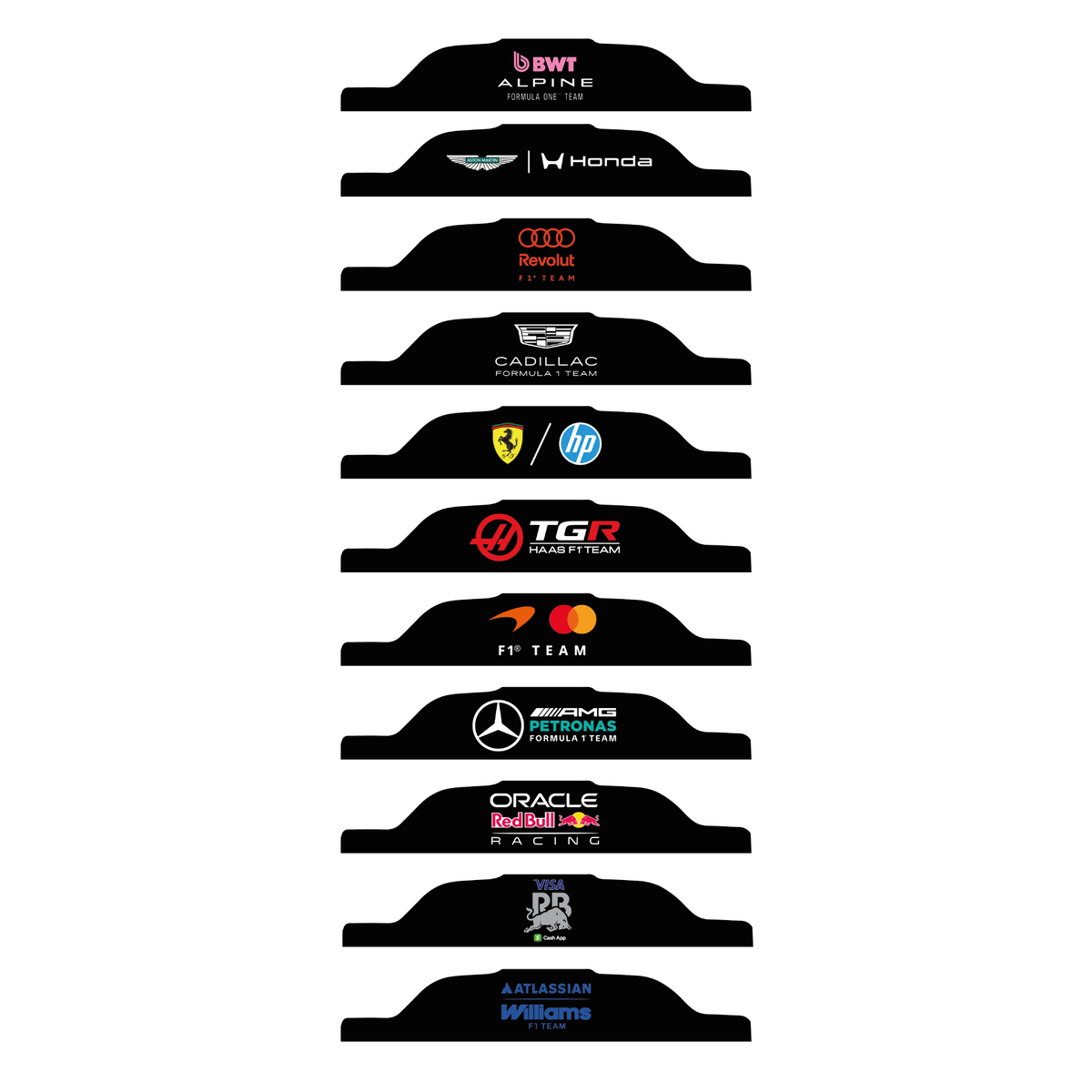 Thrustmaster SF1000 steering wheel top decal – F1 teams