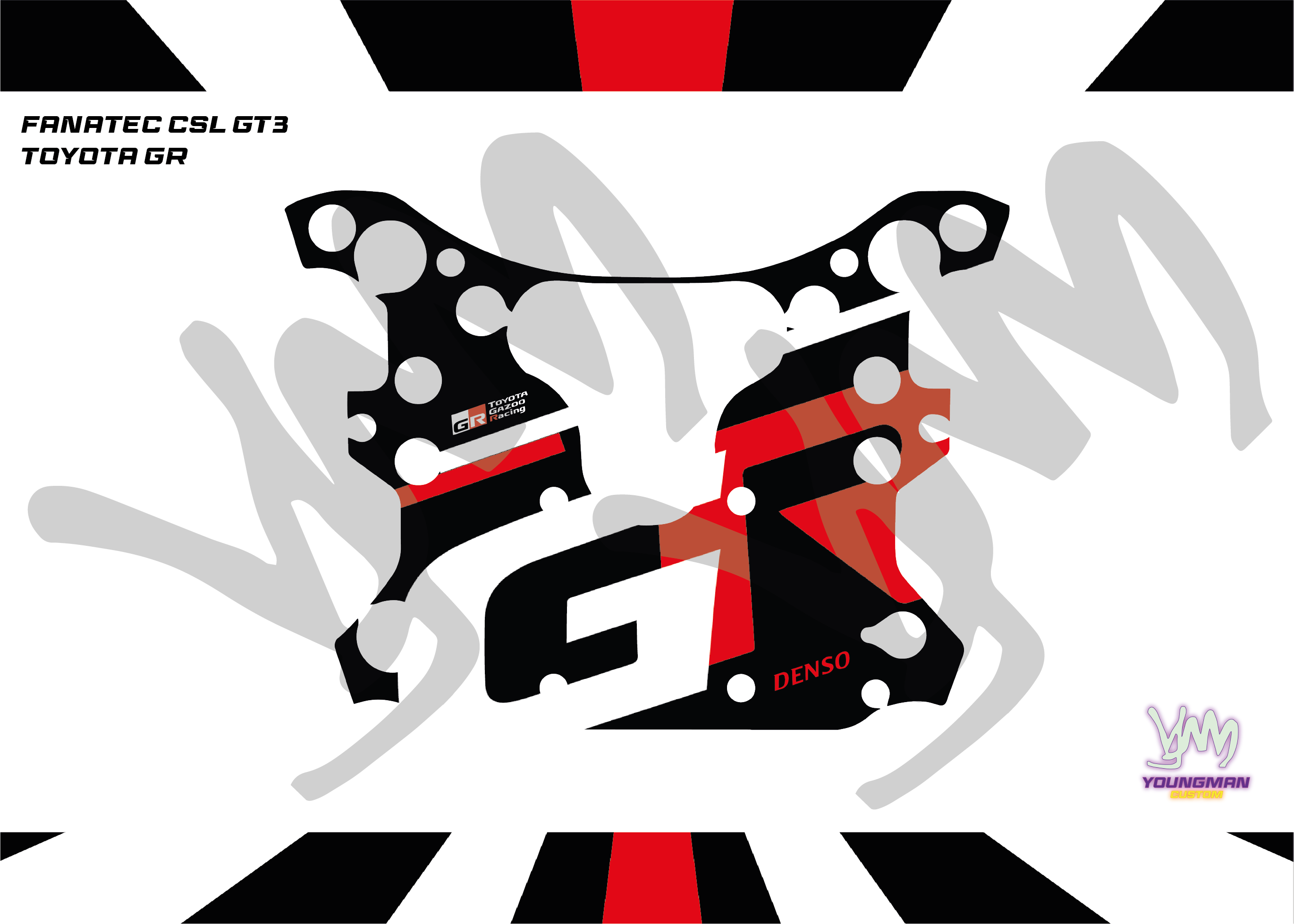 Autocollant Toyota GR pour volant complet Fanatec CSL GT3 / CSL McLaren GT3