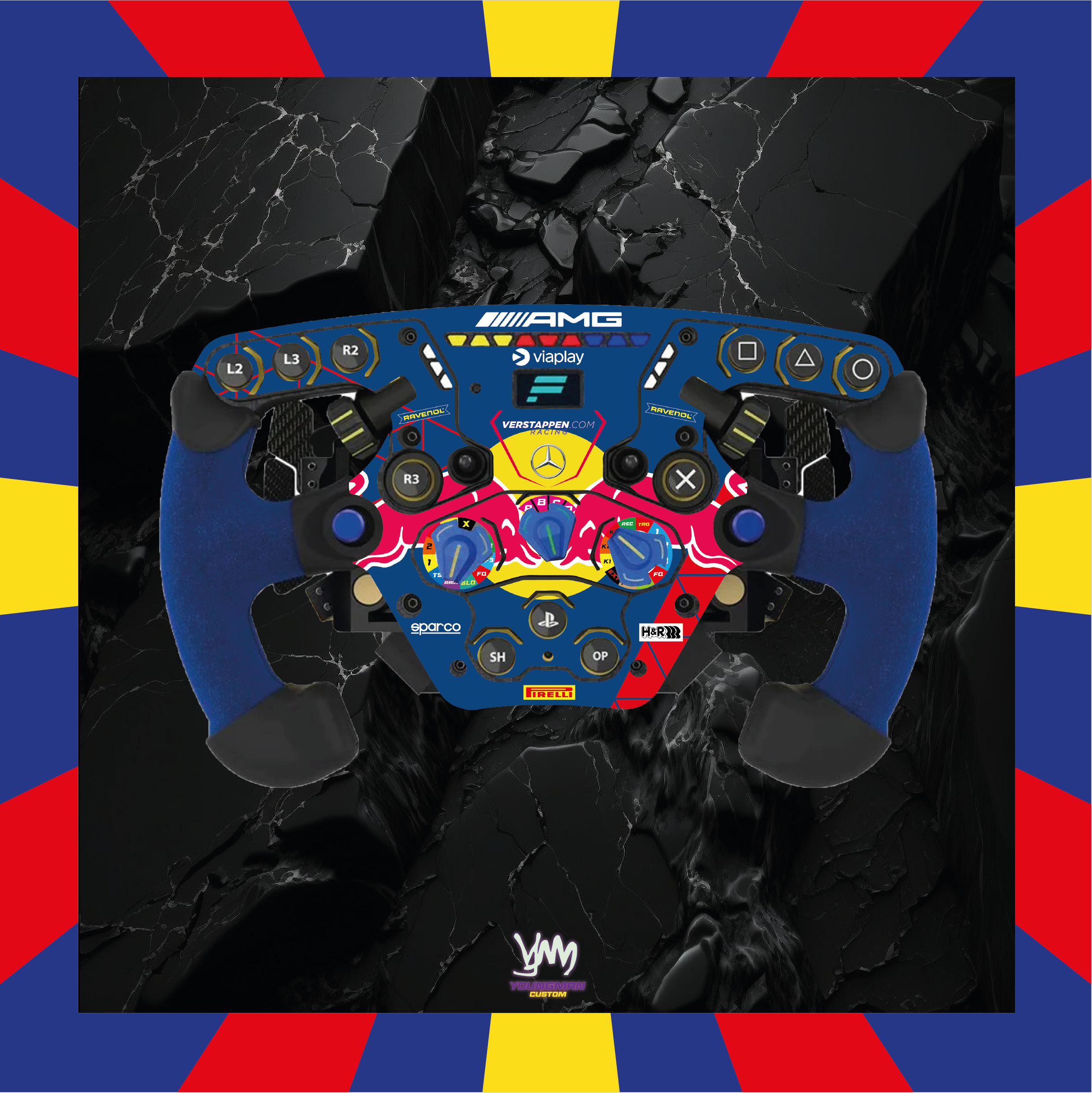 Sticker pour volant complet Fanatec Podium - Verstappen Racing AMG GT3