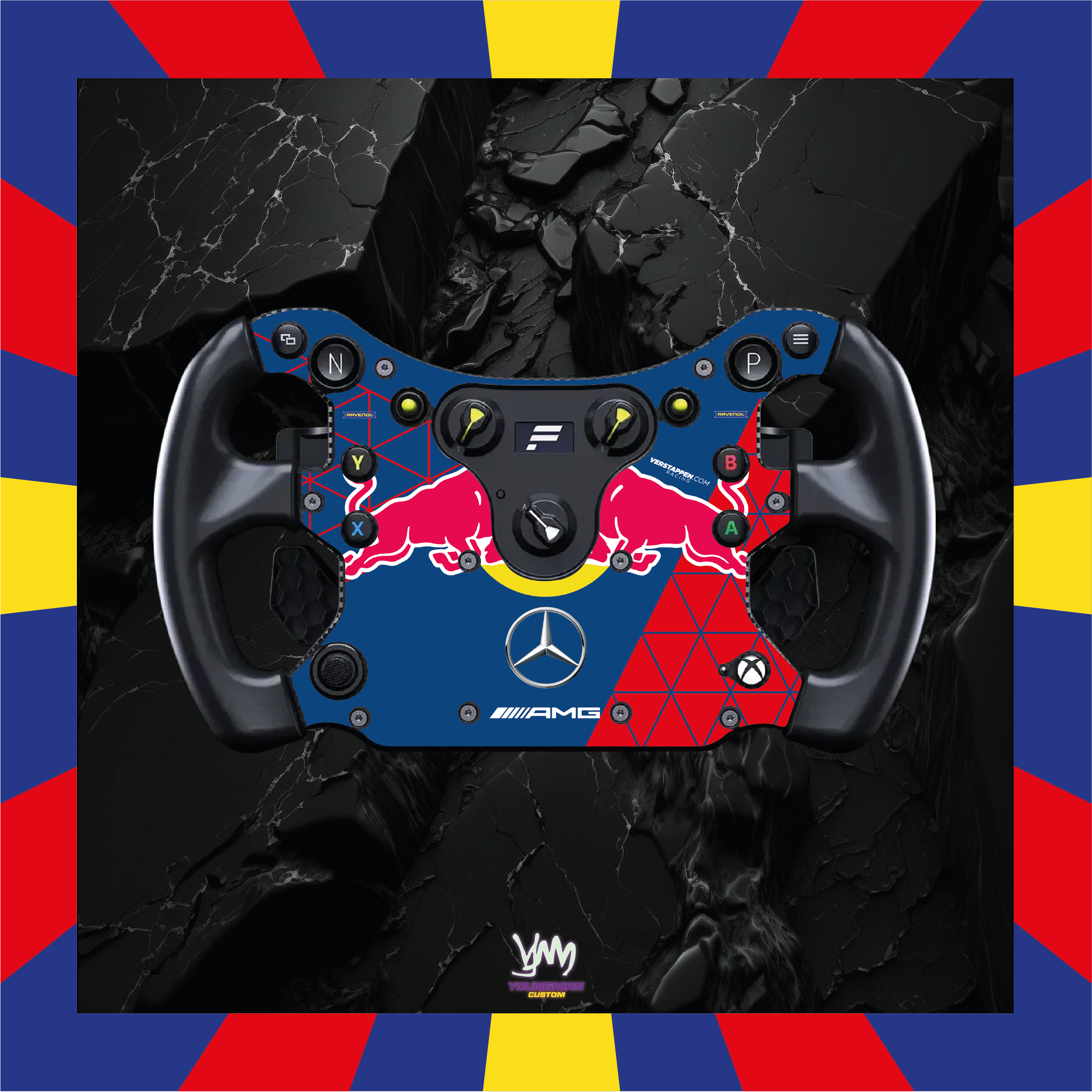 Autocollant Verstappen SIM Racing pour volant complet Fanatec CSL GT3 / CSL McLaren GT3