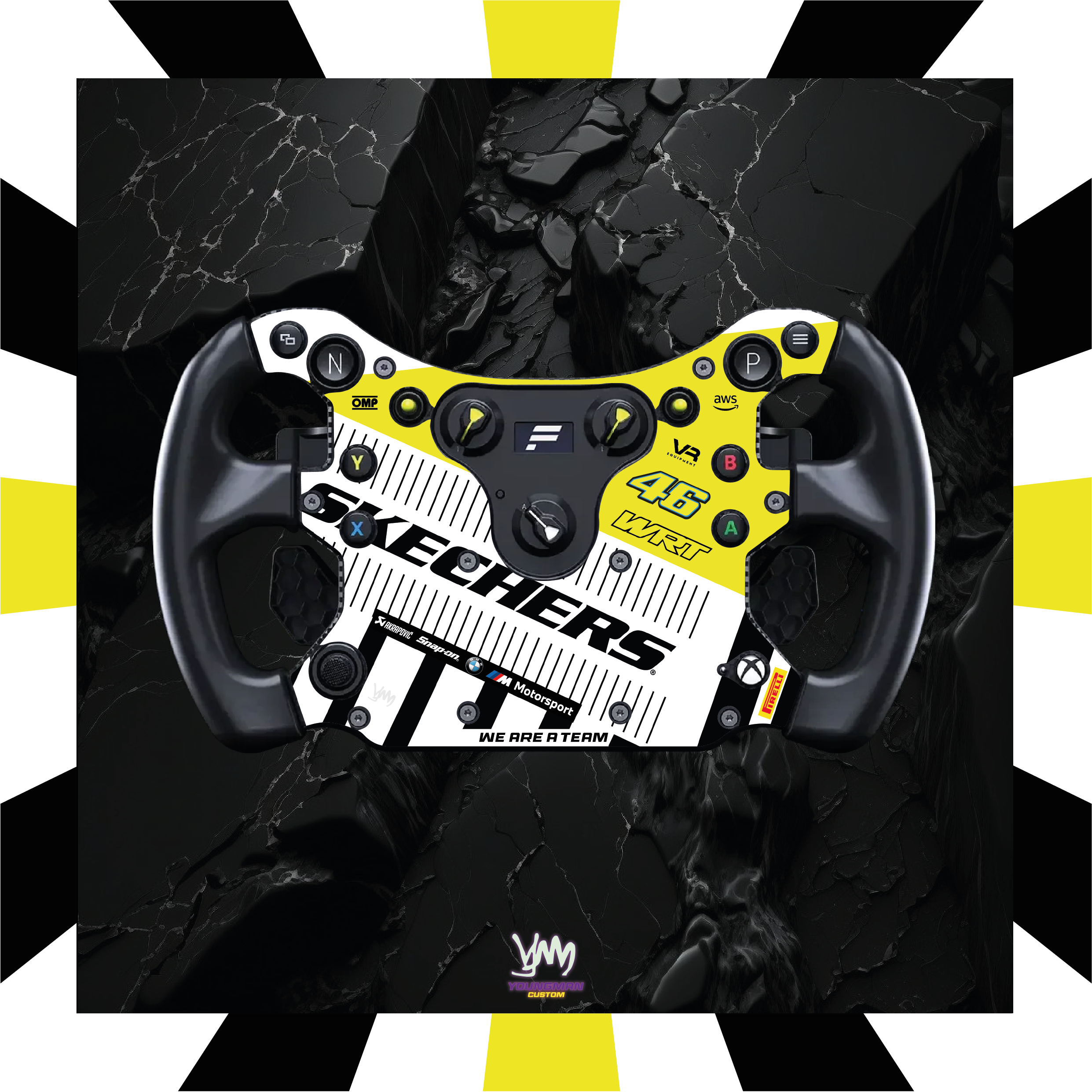 Autocollant BWM WRT VR46 pour volant complet Fanatec CSL GT3 / CSL McLaren GT3