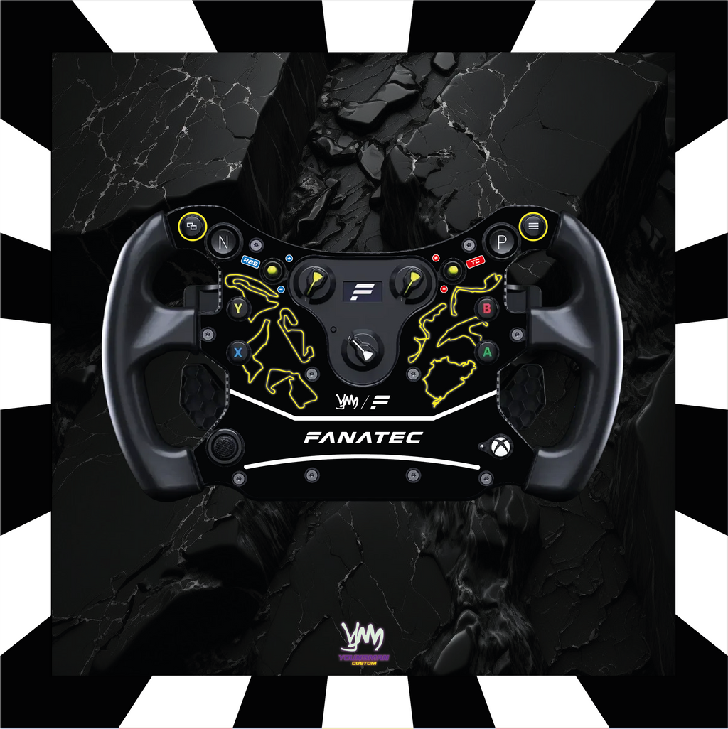 Autocollant YM Custom x Fanatec pour volant complet Fanatec CSL GT3 / CSL McLaren GT3