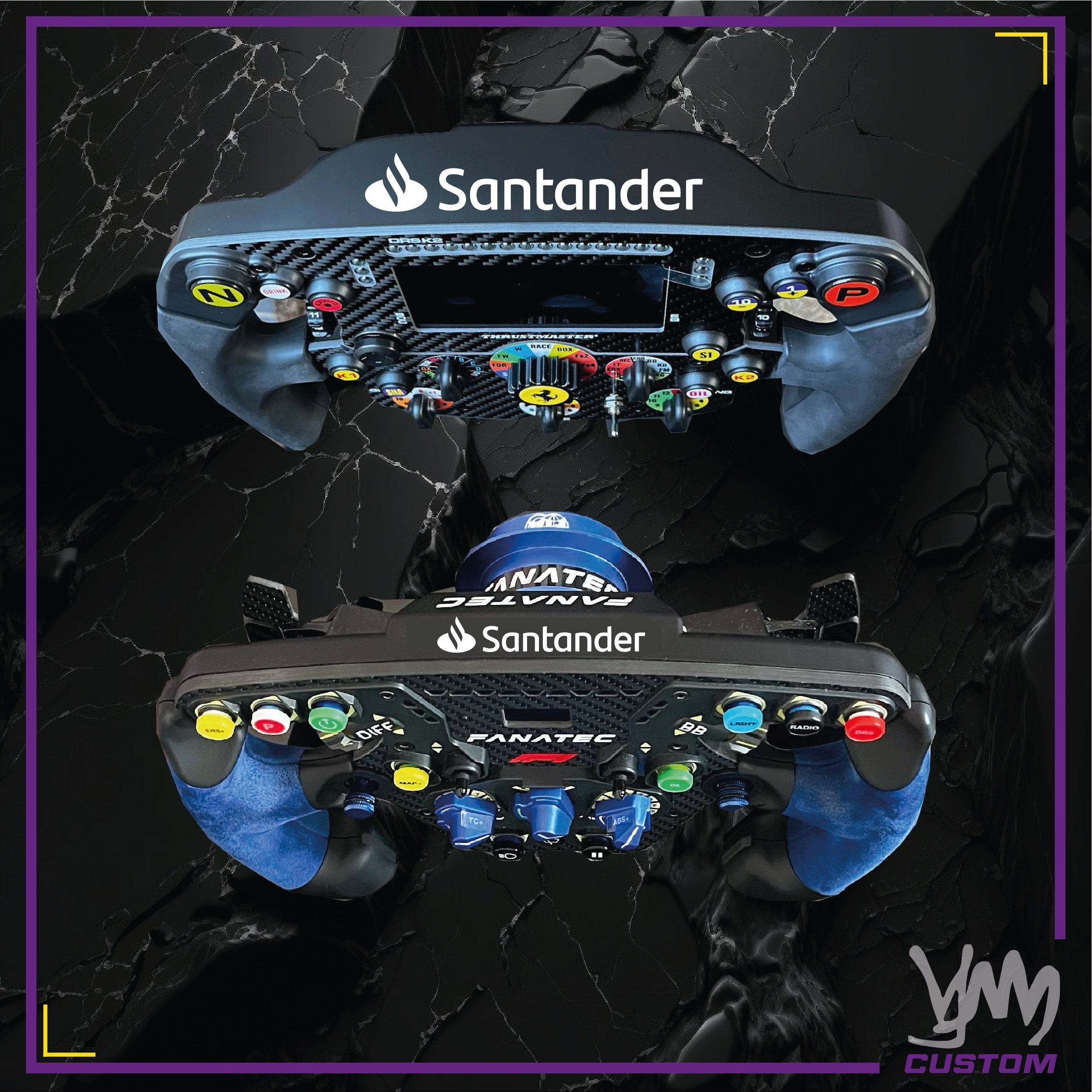 Sticker Santander pour volant Thrustmaster Ferrari SF1000 - Add-On F1 - Fanatec Podium Racing Wheel F1 - volant SIMAGIC