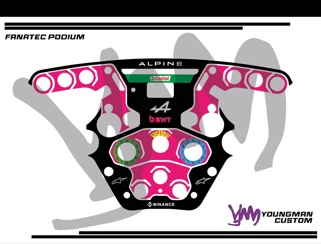 Stickers pour volant complet Fanatec Podium - Alpine BWT F1 Team 2025
