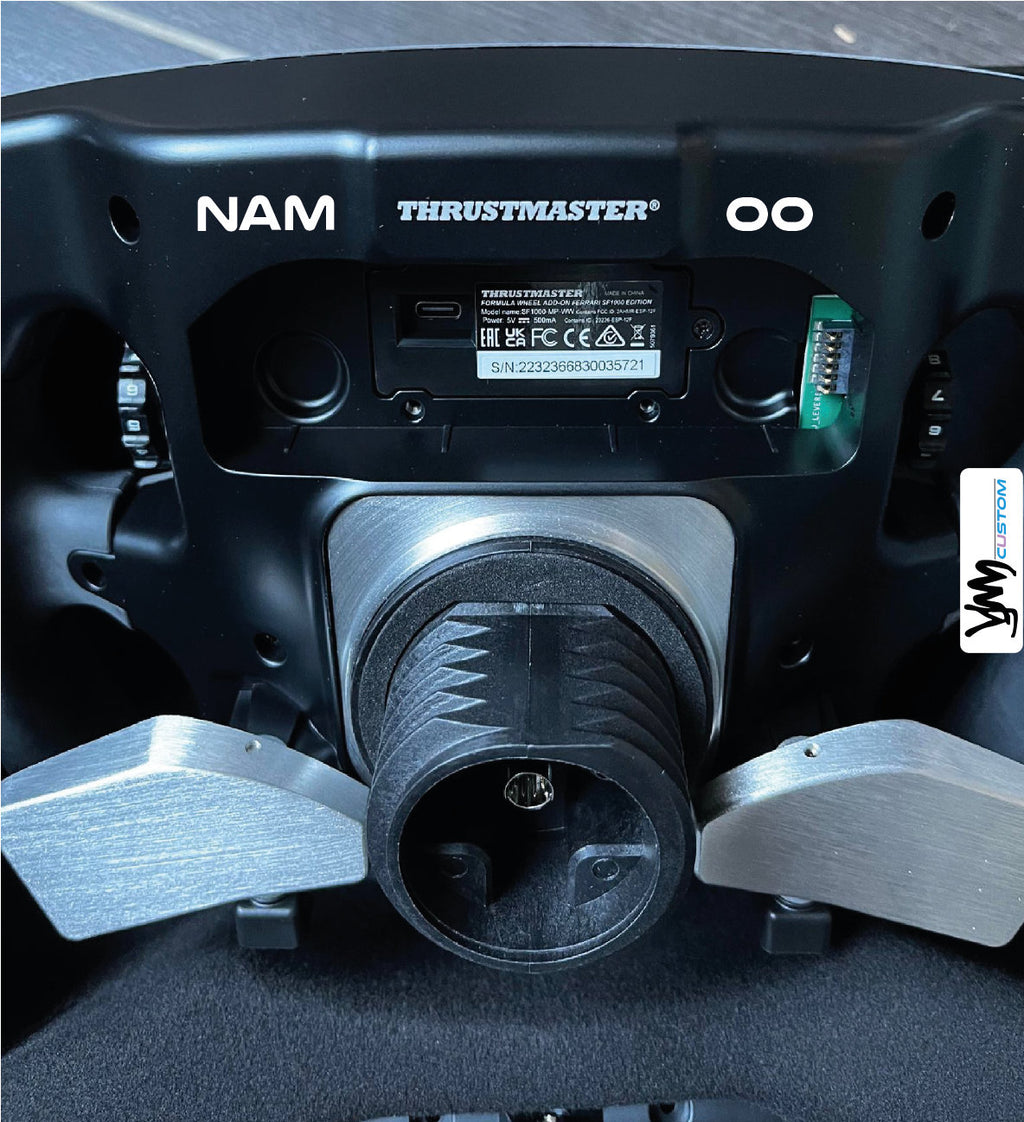 Sticker nom pilote et numéro personnalisé pour (derrière) volant Thrustmaster Ferrari SF1000