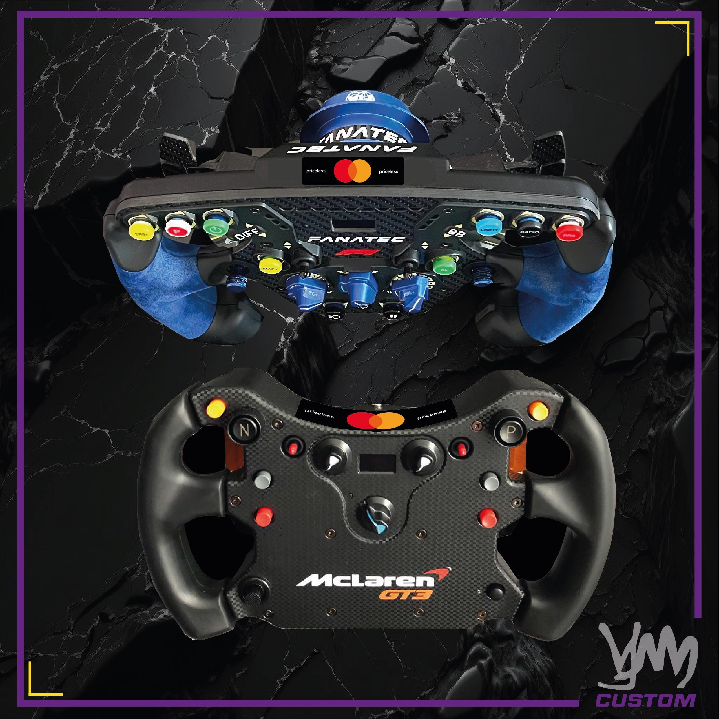 Sticker Mastercard Mclaren F1 pour volant Thrustmaster Ferrari SF1000 - Add-On F1 - Fanatec Podium / CSL McLaren