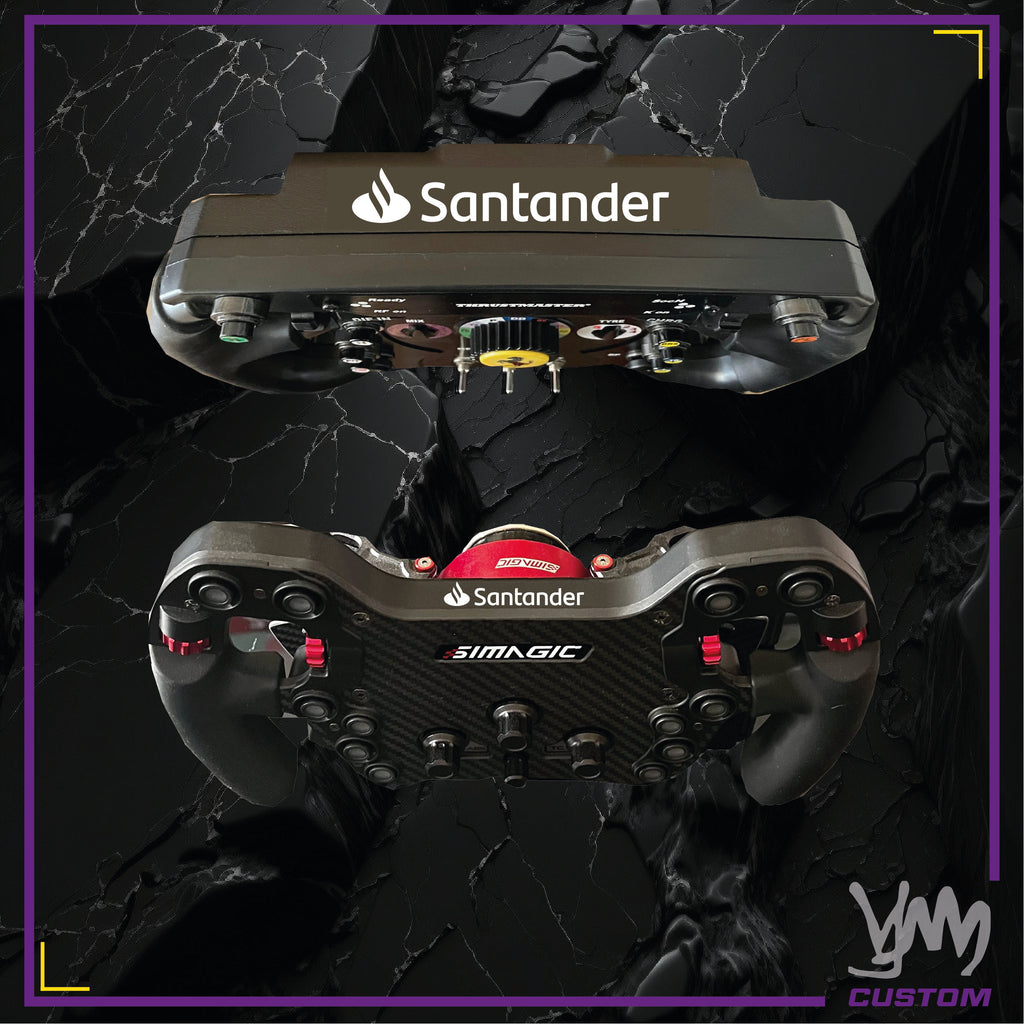 Sticker Santander pour volant Thrustmaster Ferrari SF1000 - Add-On F1 - Fanatec Podium Racing Wheel F1 - volant SIMAGIC