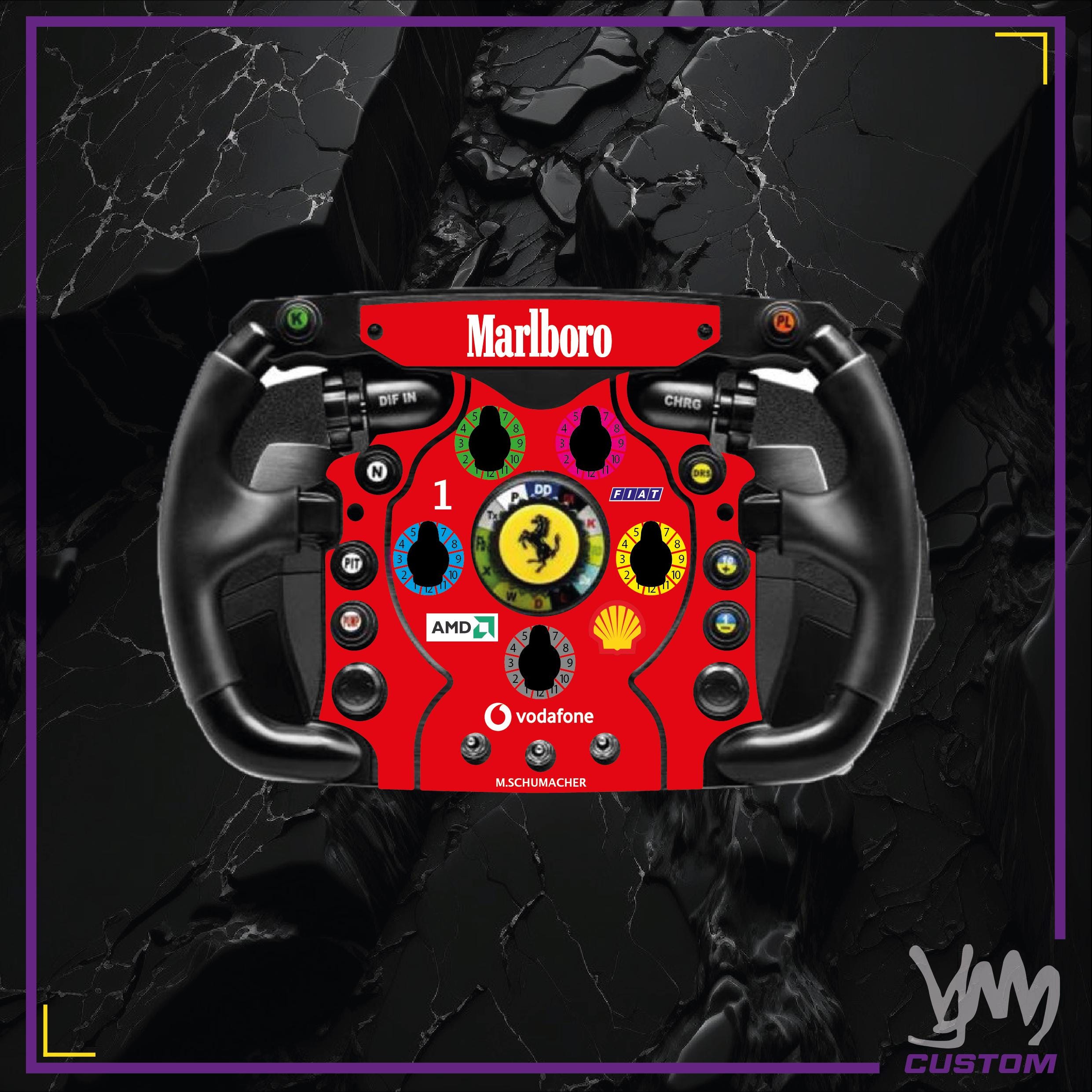 Stickers pour volant complet Thrustmaster Ferrari F1 Add-On - Michael Schumacher édition 2004