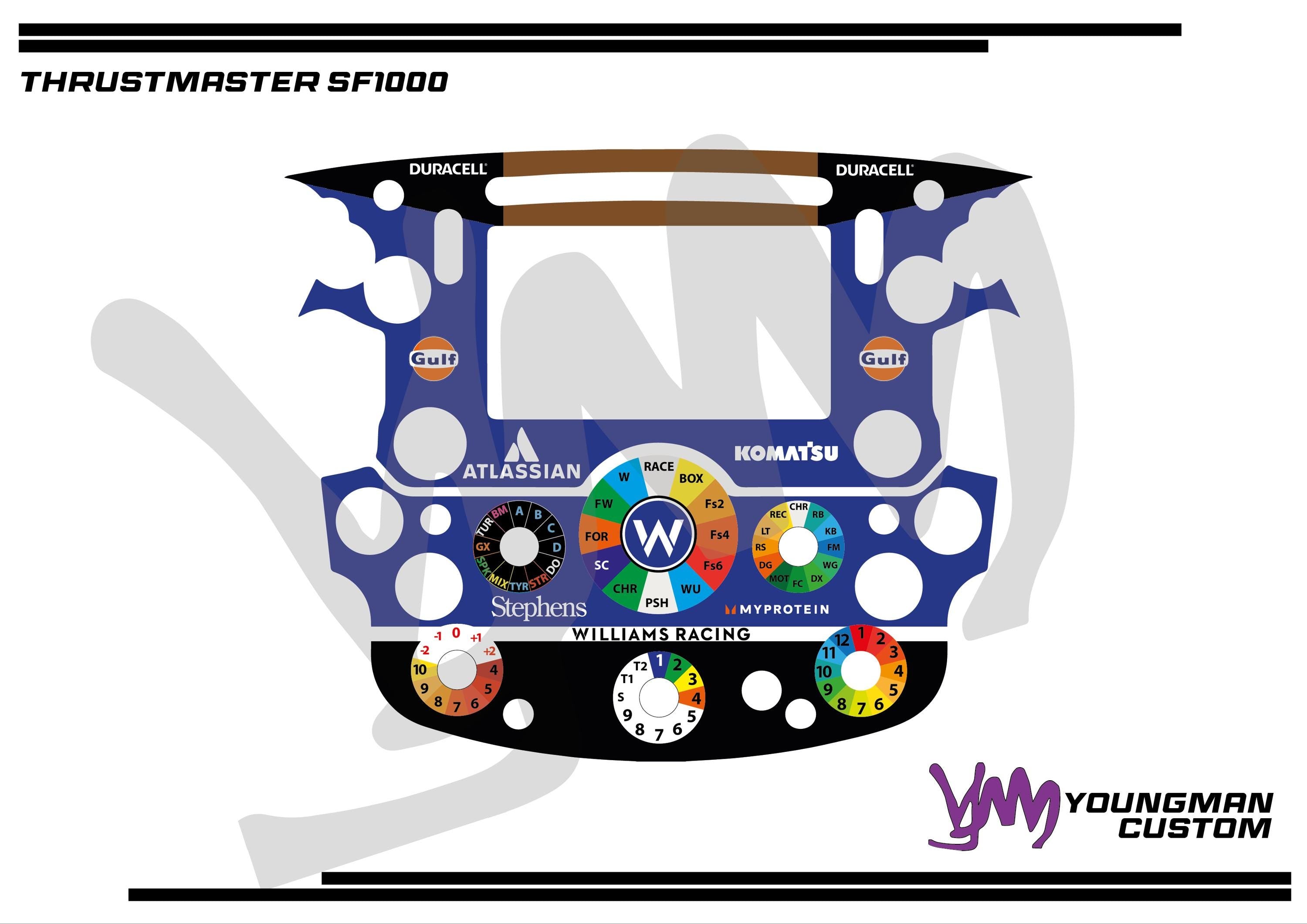 Stickers pour volant complet Thrustmaster Ferrari SF1000 - Williams Racing F1