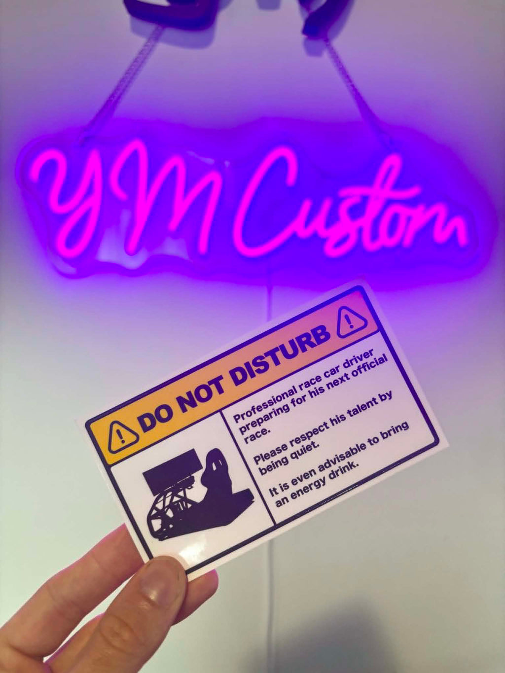 "Do Not Disturb" SIM Racing sticker for home decor, simulators, or cars.