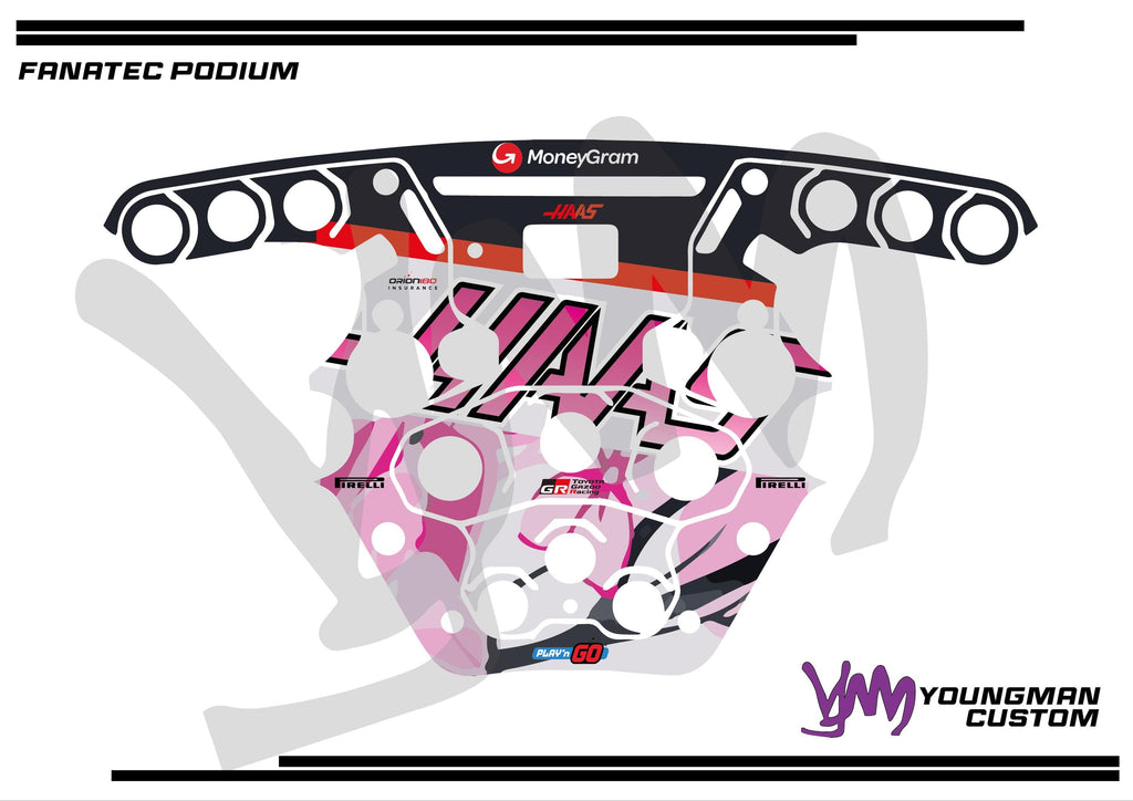 Stickers pour volant complet Fanatec Podium - HAAS F1 Team édition Japon