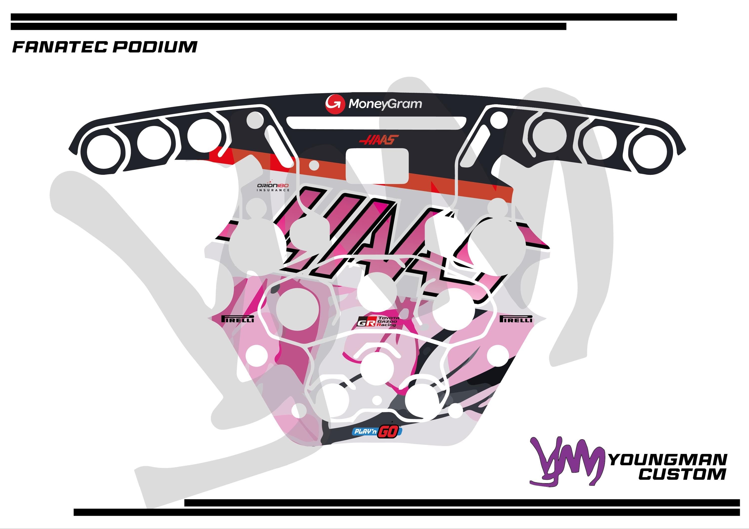 Stickers pour volant complet Fanatec Podium - HAAS F1 Team édition Japon