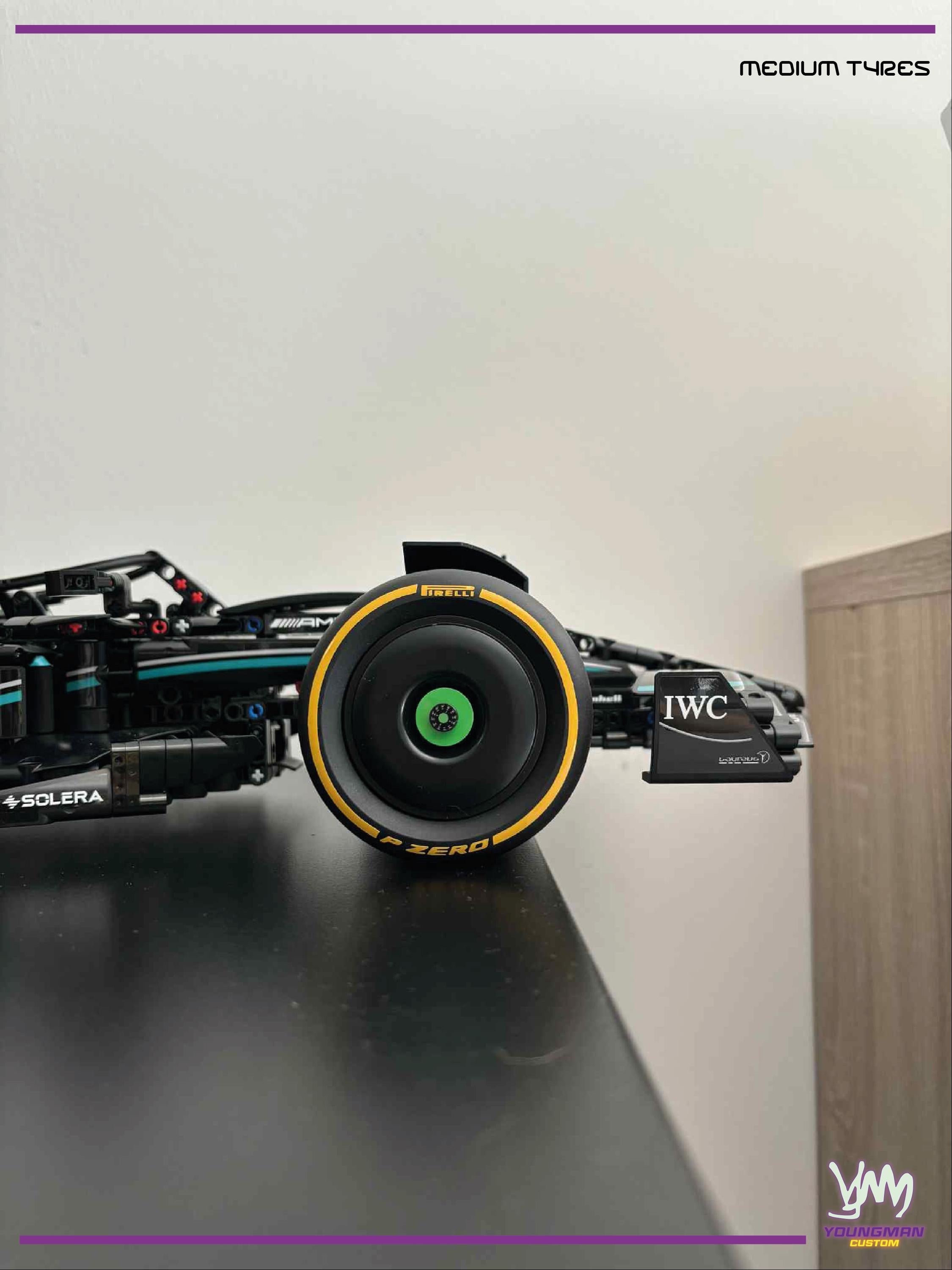 Pack de stickers pour Lego Technic Mercedes-AMG F1 W14 E-Performance pneus et numéro Hamillton / Russell