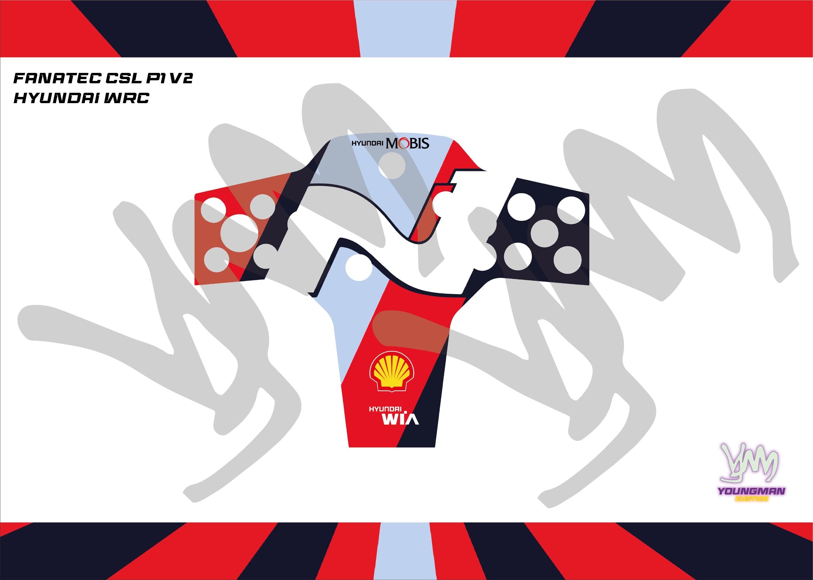 Sticker pour volant complet Fanatec CSL P1 V2 - Hyundai WRC