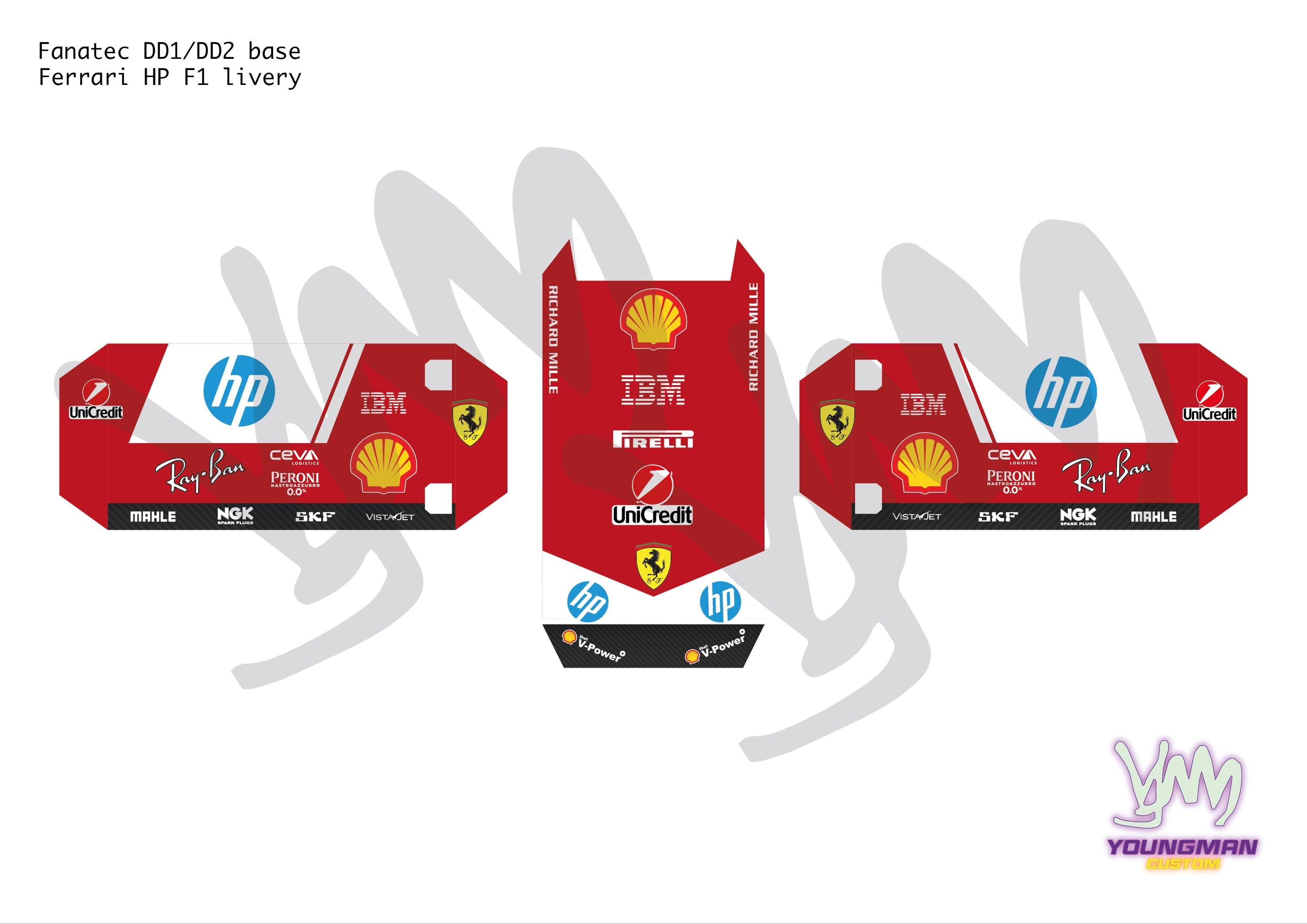 Stickers pour base moteur Fanatec DD1 ou DD2 - Ferrari HP F1 2025