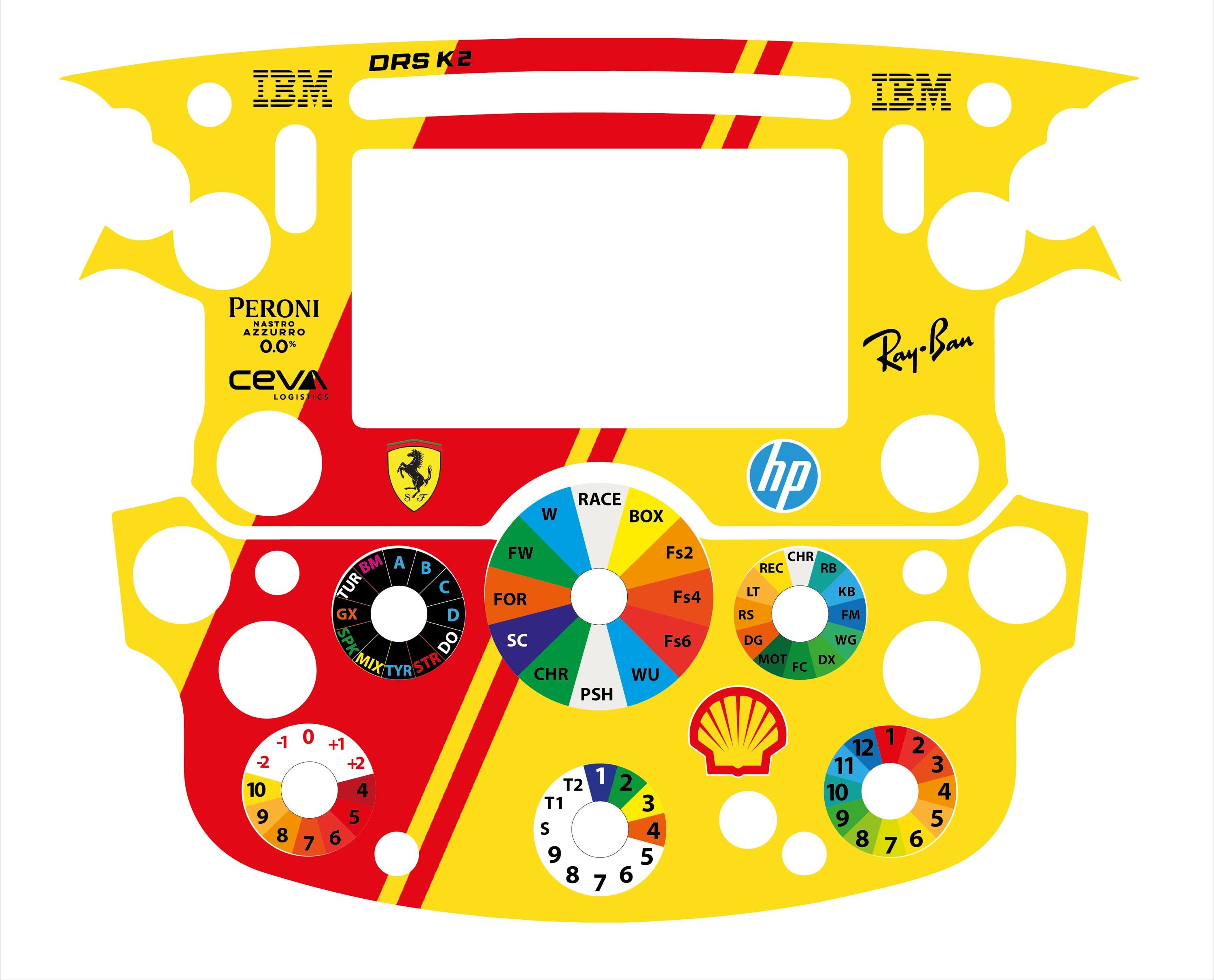 Stickers pour volant complet Thrustmaster Ferrari SF1000