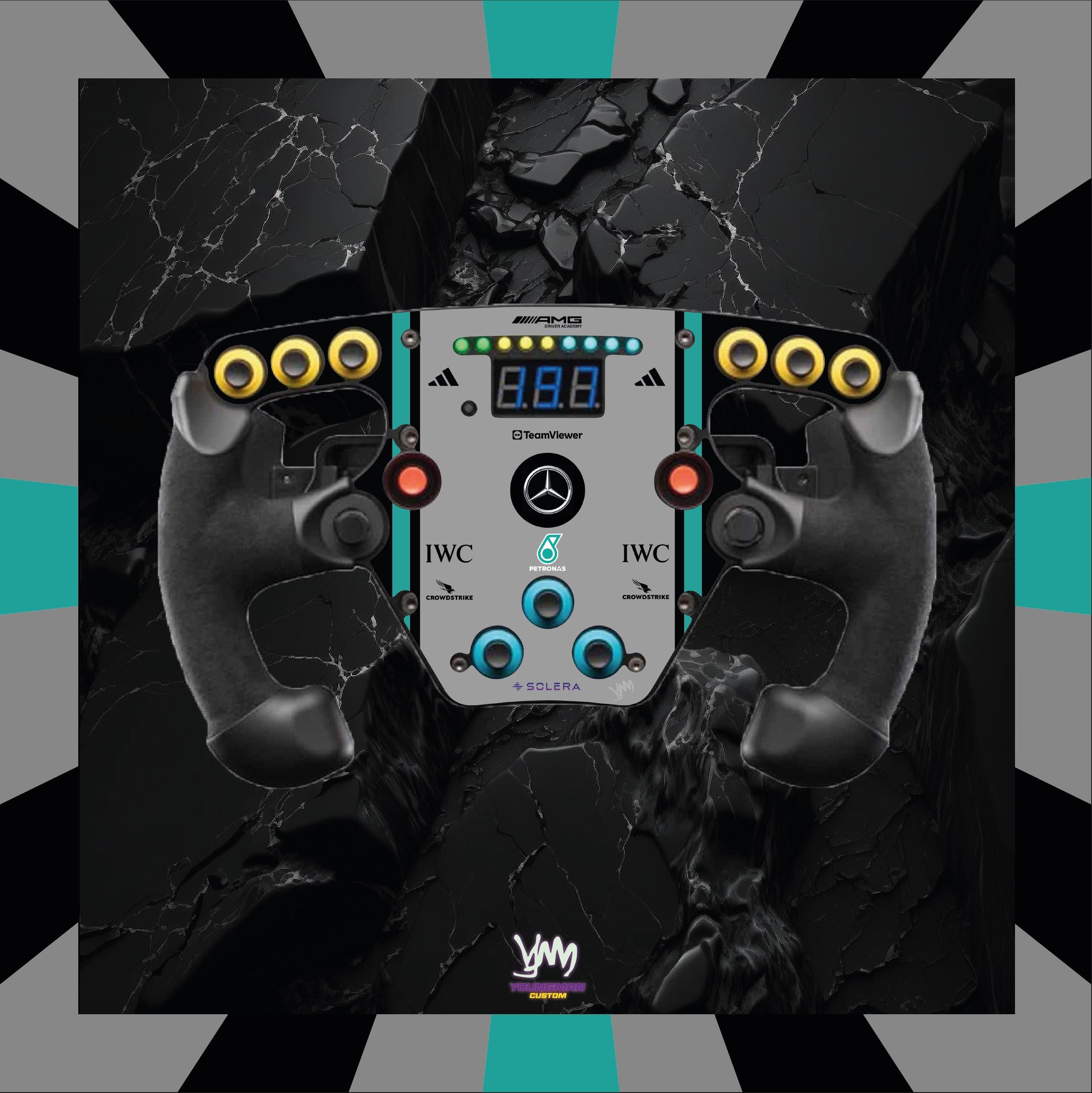 Stickers pour volant Fanatec Esport F1 V1 et V2 - Mercedes AMG Petronas F1