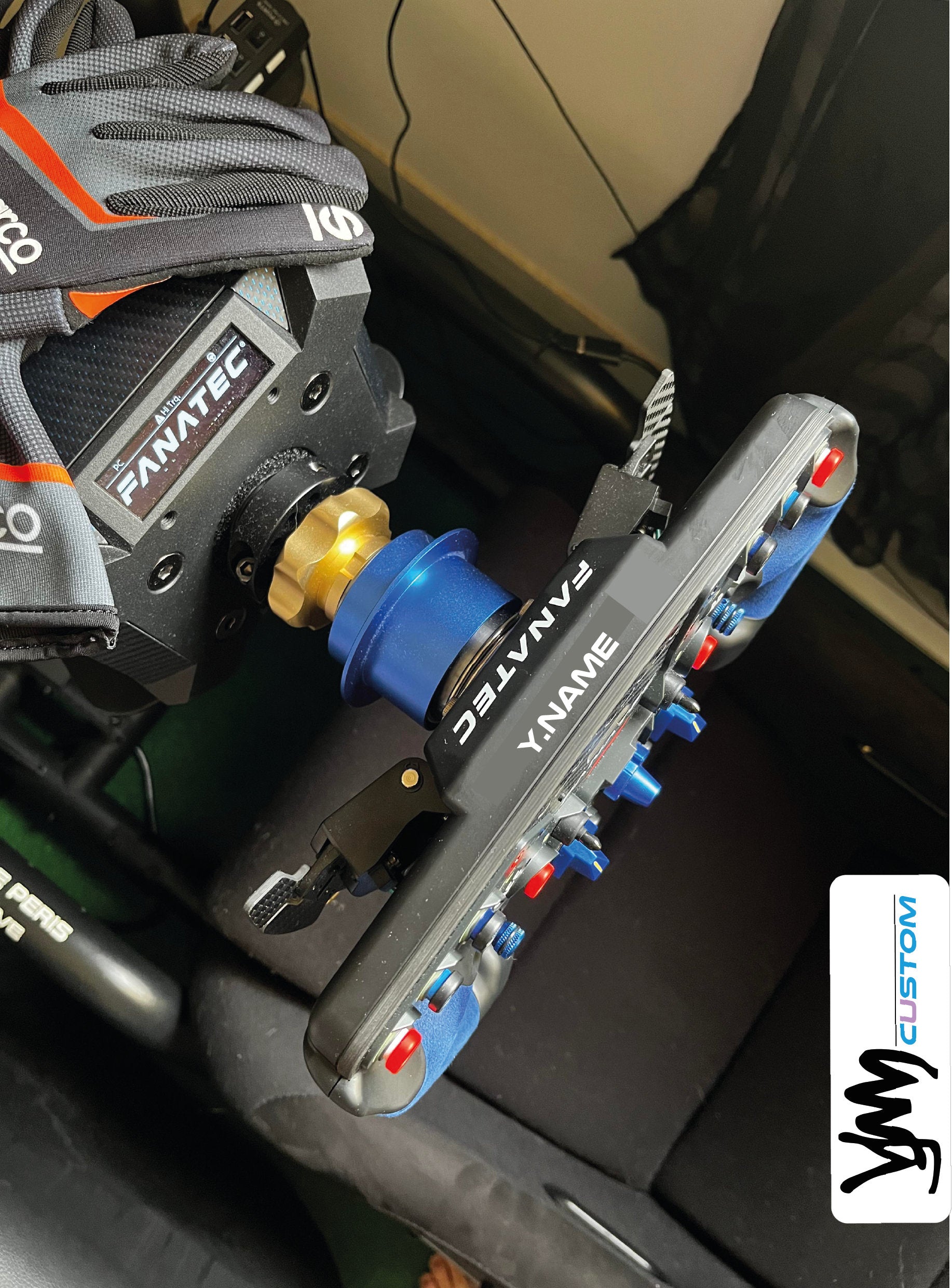 Sticker nom personnalisé pour volant Fanatec Podium Racing Wheel F1