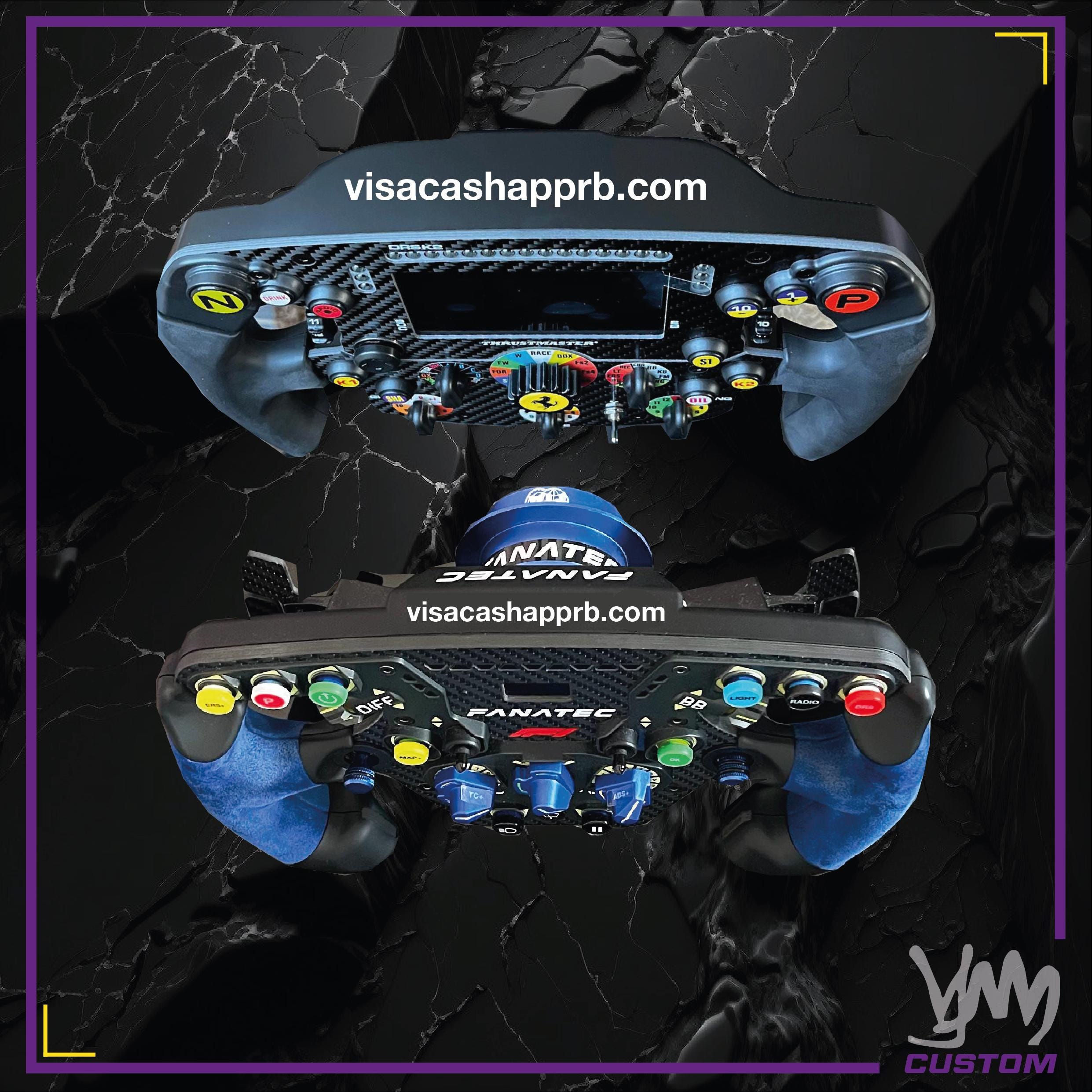 Sticker visacashapprb.com pour volant Thrustmaster, Fanatec, Moza, SIMagic