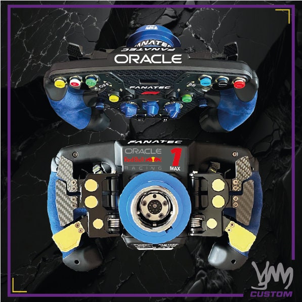 Pack stickers volant Max Verstappen (dos) + Oracle (au dessus) pour volant Fanatec