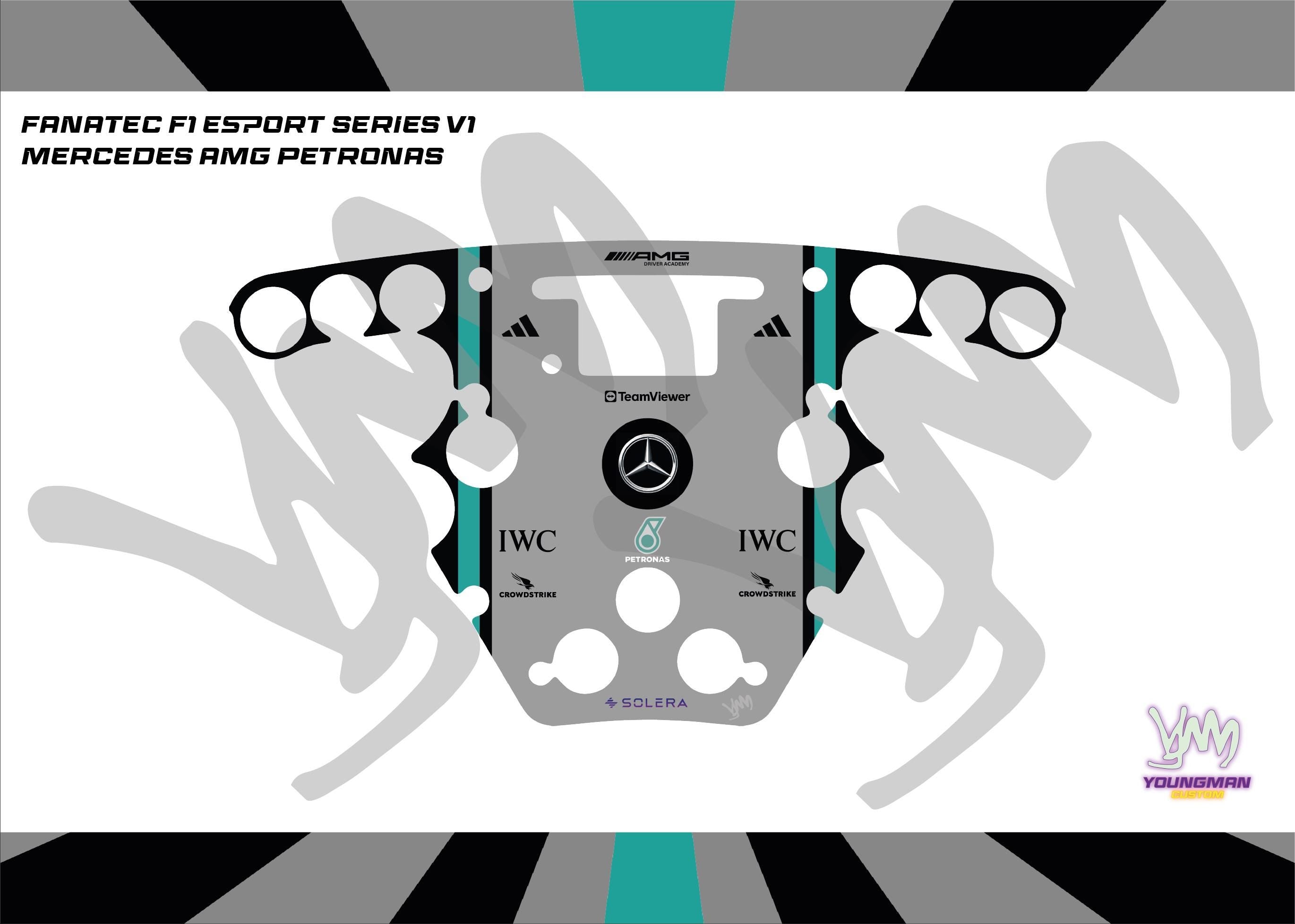 Stickers pour volant Fanatec Esport F1 V1 et V2 - Mercedes AMG Petronas F1