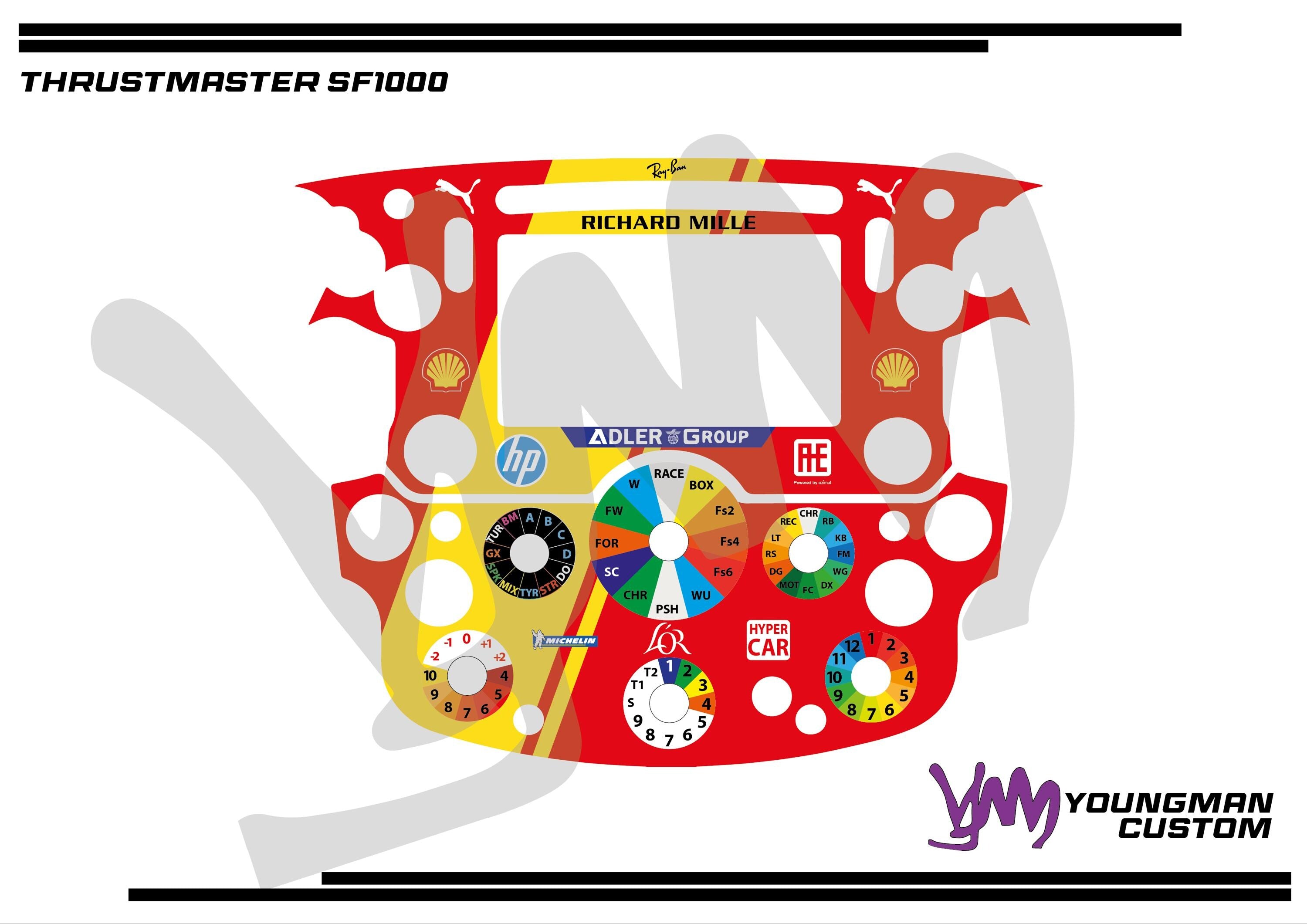 Stickers pour volant complet Thrustmaster SF1000 - Ferrari AF Corse WEC