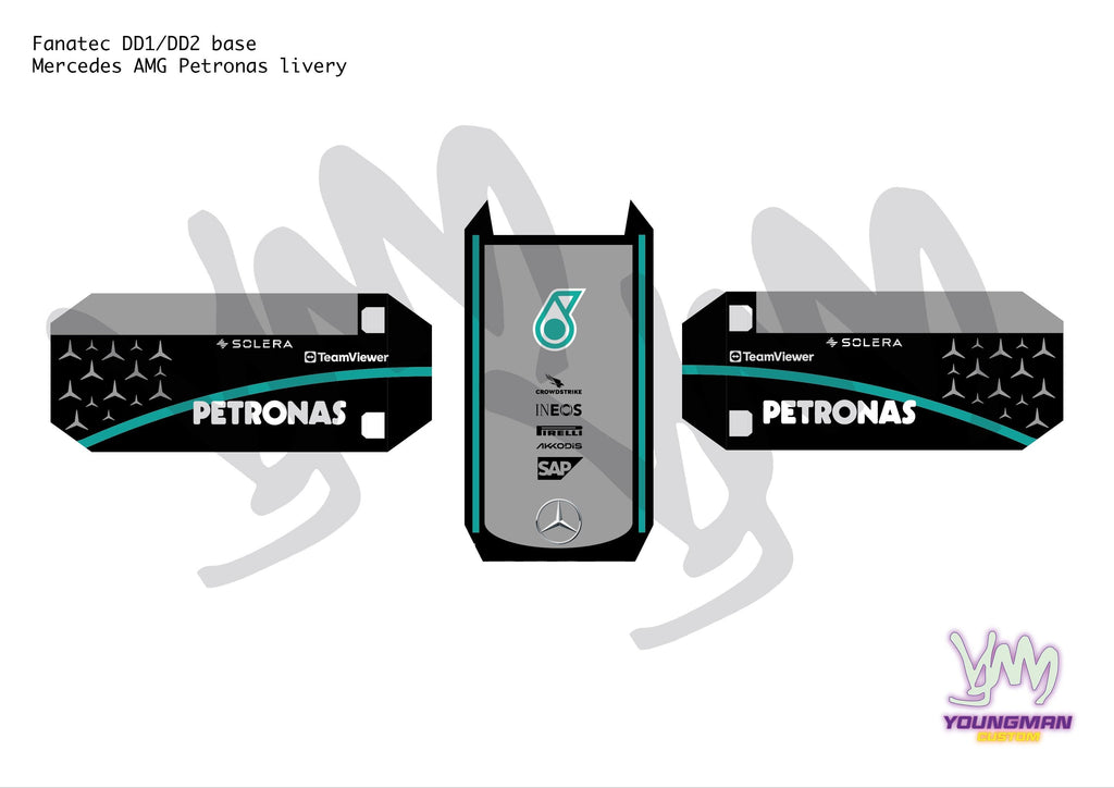 Stickers pour base moteur Fanatec DD1 ou DD2 - Mercedes AMG Petronas F1 2025