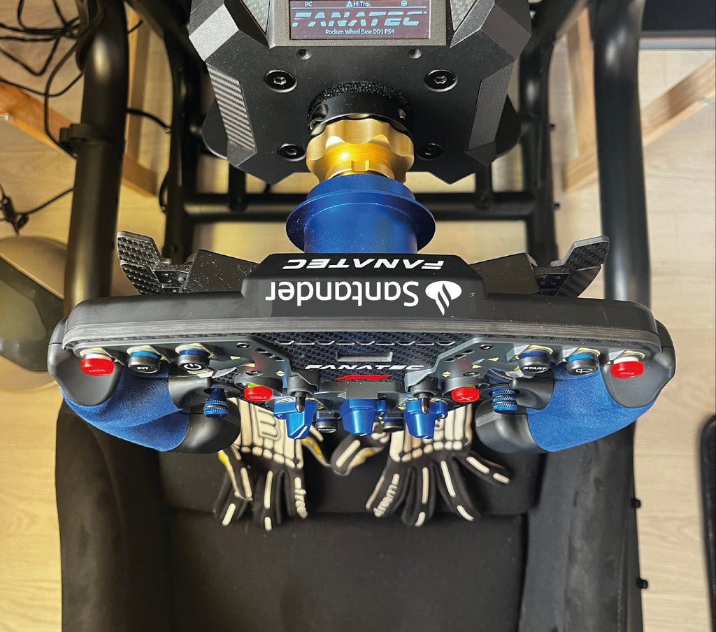 Sticker Santander pour volant Thrustmaster Ferrari SF1000 - Add-On F1 - Fanatec Podium Racing Wheel F1 - volant SIMAGIC